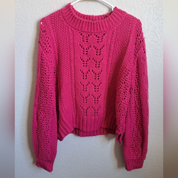 Alya Sweaters - Alya Pink Knit Sweater Size Large
